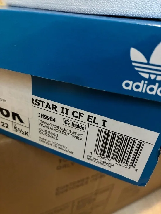 Adidas Kids' White & Black Superstar Sneakers with Side Strap - Picture 8 of 8